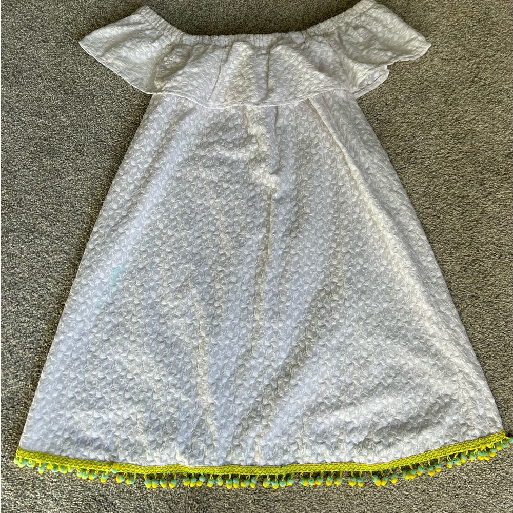 Remy Nantucket Off the Shoulder Summer Pom Pom dress size Small